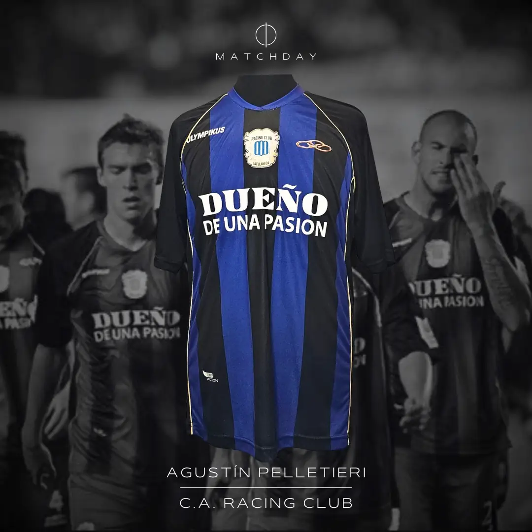 Agustín Pelletieri – Racing Club – Torneo Inicial 2014 – MATCH WORN JERSEY