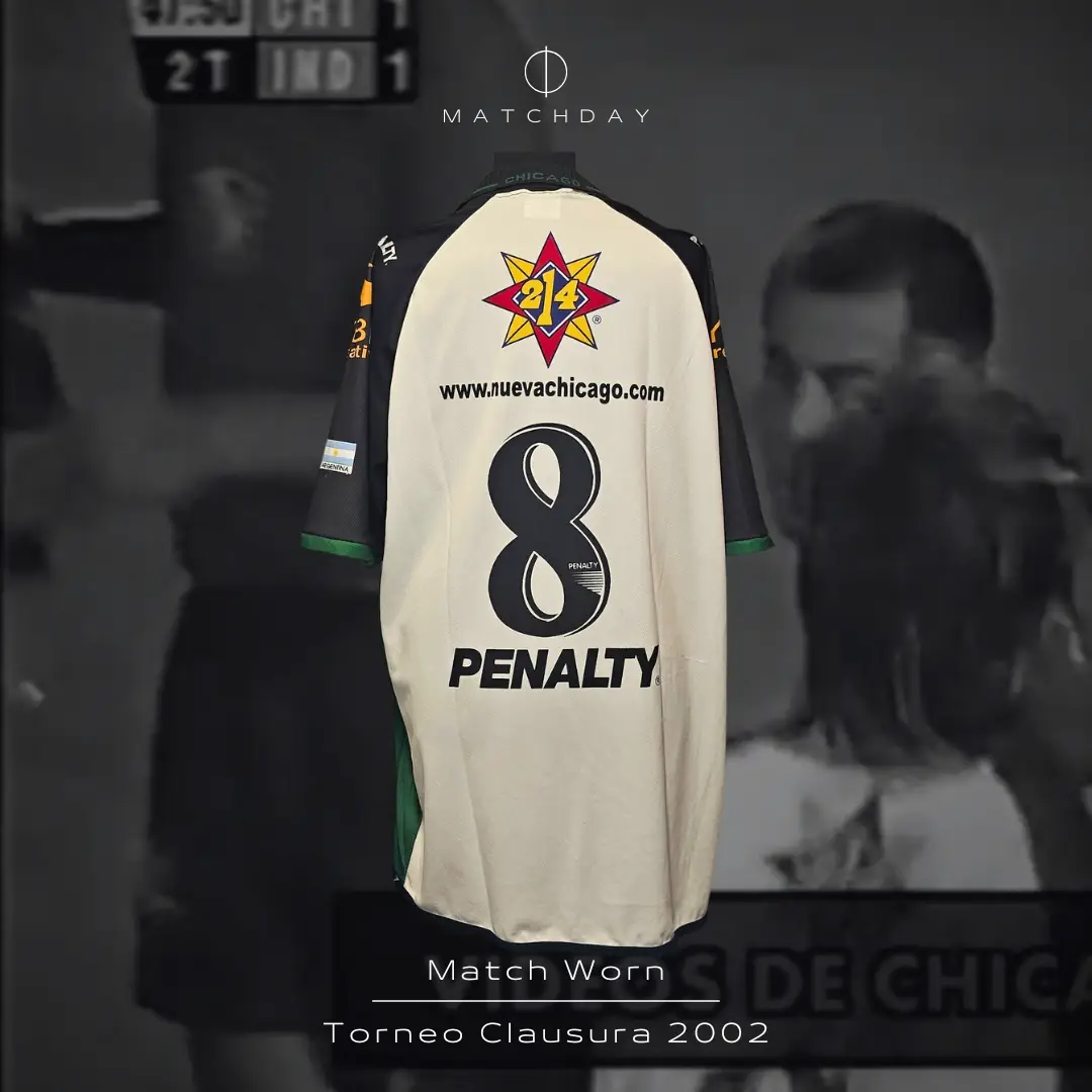 Leonel Martens – Nueva Chicago – Torneo Clausura 2002 – MATCH WORN JERSEY – JUAN ELUCHANS COLLECTION - Imagen 3