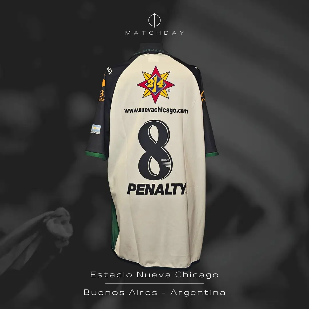 Leonel Martens – Nueva Chicago – Torneo Clausura 2002 – MATCH WORN JERSEY – JUAN ELUCHANS COLLECTION - Imagen 5