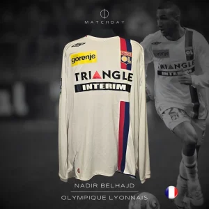 Nadir Belhadj - Lyon - Coupe de la Ligue 2007/08- MATCH WORN JERSEY - JUAN ELUCHANS COLLECTION