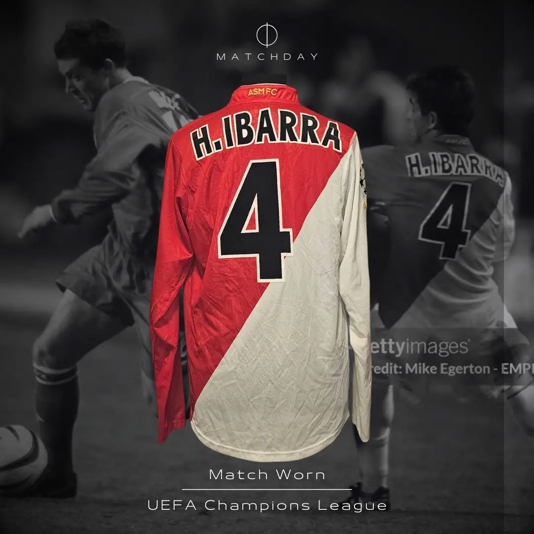 Hugo Ibarra – A.S. Monaco – UCL – MATCH WORN JERSEY - Imagen 3