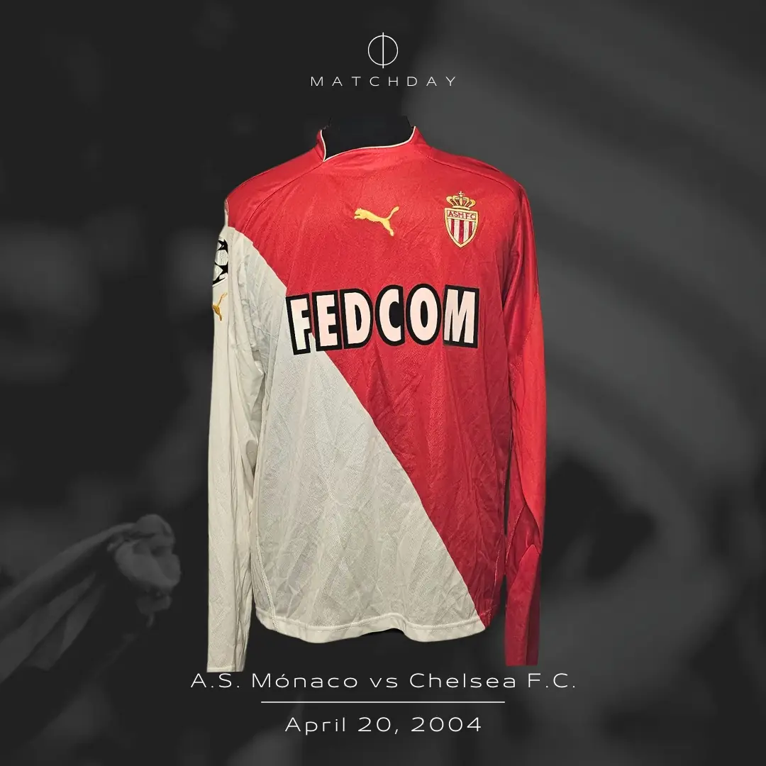 Hugo Ibarra – A.S. Monaco – UCL – MATCH WORN JERSEY - Imagen 4