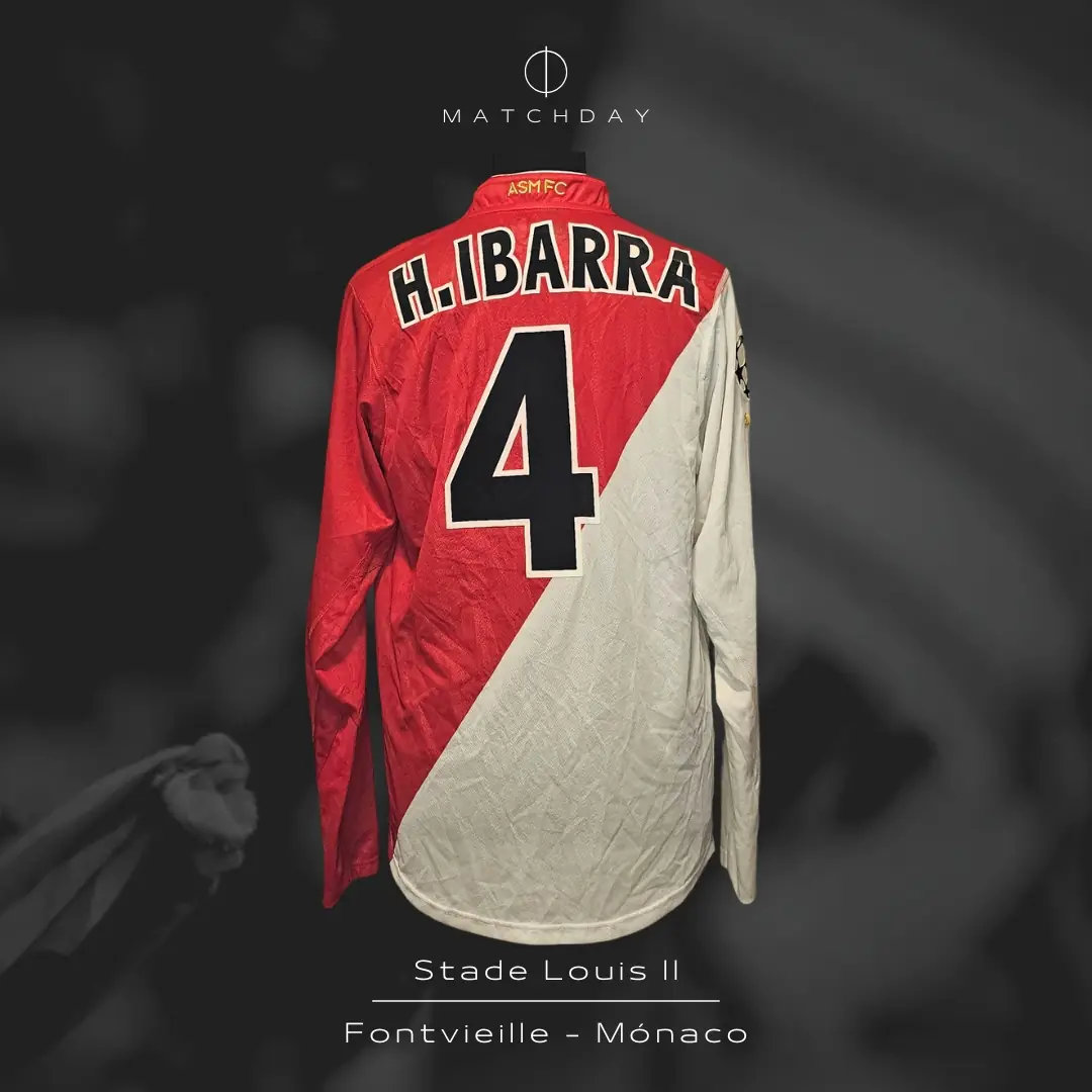 Hugo Ibarra – A.S. Monaco – UCL – MATCH WORN JERSEY - Imagen 5