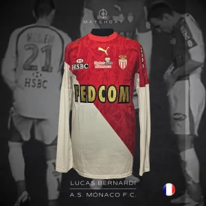 Lucas Bernardi - A.S. Monaco - Ligue 1 - MATCH WORN JERSEY - JUAN ELUCHANS COLLECTION