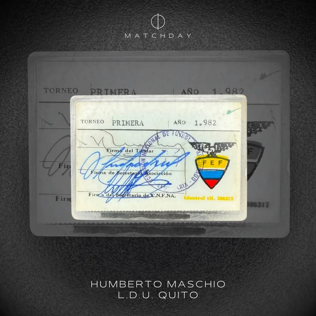 Humberto Maschio – LDU Quito 1982 manager credential – HUMBERTO MASCHIO’S COLLECTION - Imagen 3