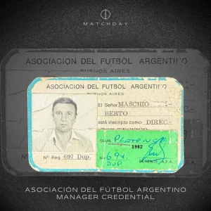 Humberto Maschio - C.A. Platense Manager credential - HUMBERTO MASCHIO'S COLLECTION