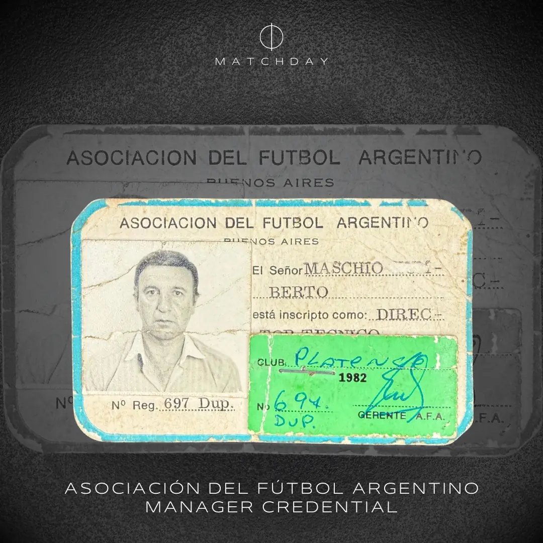 Humberto Maschio – C.A. Platense Manager credential – HUMBERTO MASCHIO’S COLLECTION