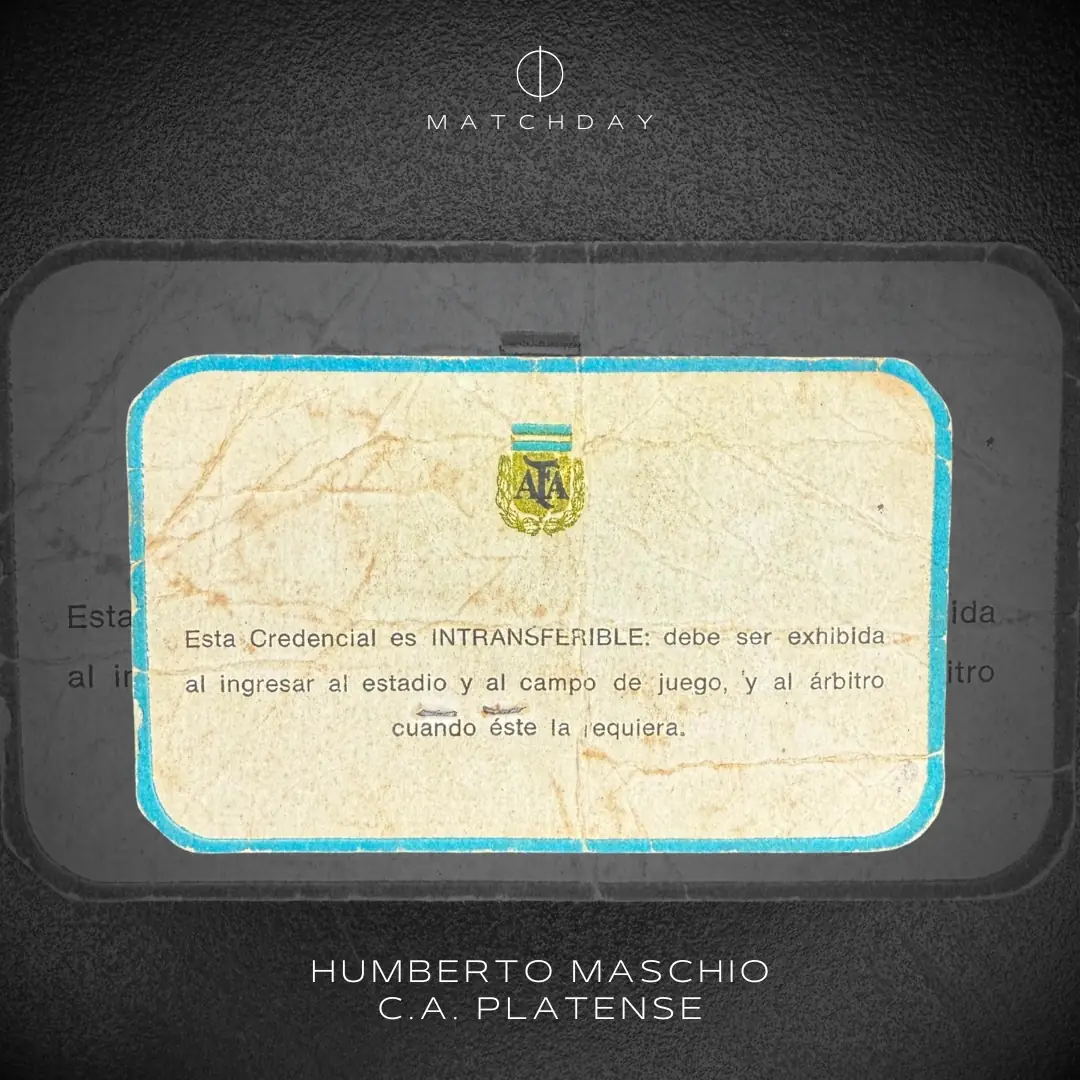 Humberto Maschio – C.A. Platense Manager credential – HUMBERTO MASCHIO’S COLLECTION - Imagen 3
