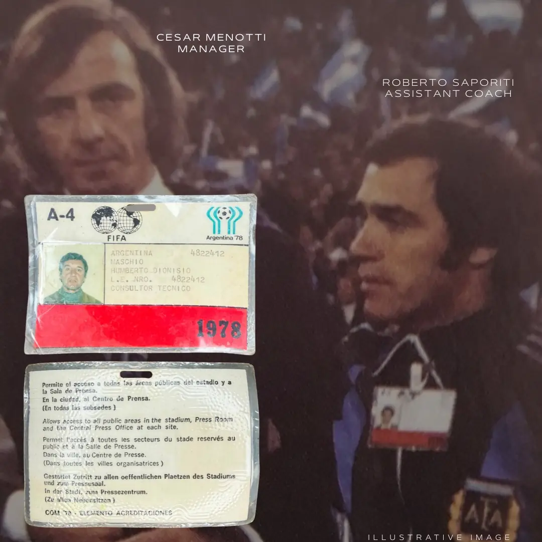 Humberto Maschio – Argentina National Team Technical Consultant credential – FWC 1978 – HUMBERTO MASCHIO’S COLLECTION - Imagen 4