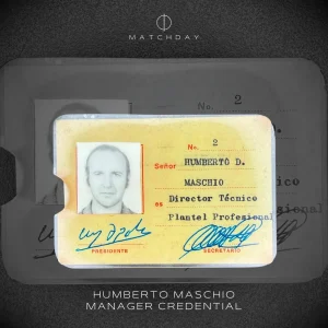 Humberto Maschio - C.A. Independiente 1973 manager credential - HUMBERTO MASCHIO'S COLLECTION