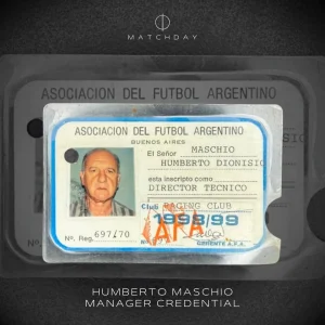 Humberto Maschio - Racing Club 1998/99 Manager credential - HUMBERTO MASCHIO'S COLLECTION