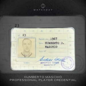 Humberto Maschio - Racing Club 1967 player credential -  HUMBERTO MASCHIO'S COLLECTION