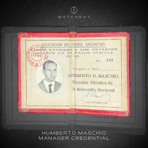 Humberto Maschio - Argentina National Team 1968 & 1969 manager credentials - HUMBERTO MASCHIO'S COLLECTION