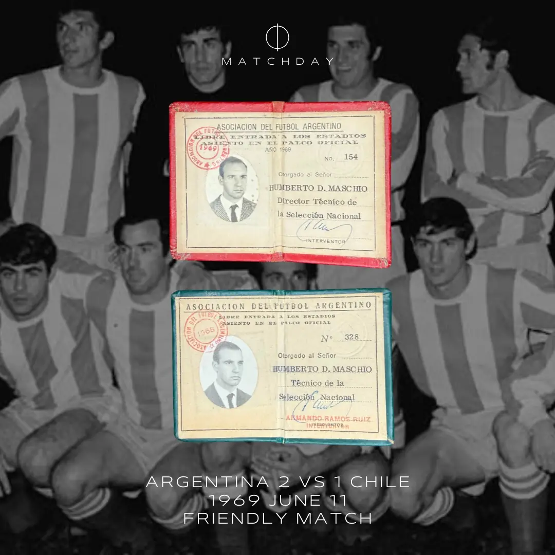 Humberto Maschio – Argentina National Team 1968 & 1969 manager credentials – HUMBERTO MASCHIO’S COLLECTION - Imagen 6