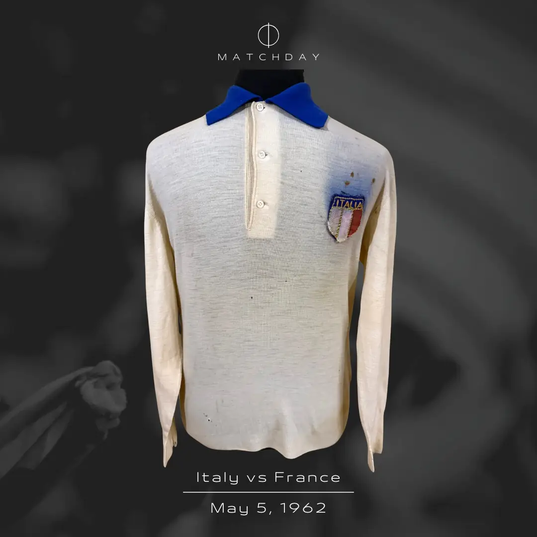 Humberto Maschio – Italia National Team – Friendly Match 1962 – MATCH WORN JERSEY – HUMBERTO MASCHIO’S COLLECTION - Imagen 4